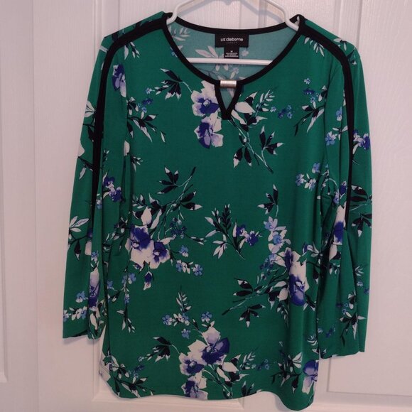 Liz Claiborne Career Blouse with silver accent - Picture 1 of 10